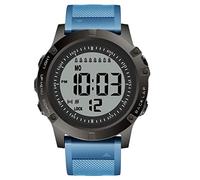 TICCI Men 8 Vibrating Alarms Watch Medication Aids Pill Vibra Alert Reminders for Elderly Seniors Big Digits Waterproof, Blue Strap, Modern