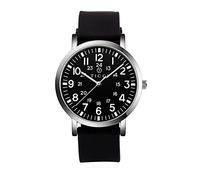 TICCI Unisex Men Women Medical Quartz Watch Arabic Numerals Military Time Easy Read Dial Silicone Band Waterproof for Students Doctors Nurses (Black Black-2)