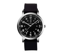 TICCI Unisex Men Women Medical Quartz Watch Arabic Numerals Military Time Easy Read Dial Silicone Band Waterproof for Students Doctors Nurses (Black Black-1)