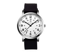 TICCI Unisex Men Women Medical Quartz Watch Arabic Numerals Military Time Easy Read Dial Silicone Band Waterproof for Students Doctors Nurses (Black White-1)