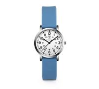 TICCI Women's Petite Watch for Medical Professionals Easy to Read Small Face, Silicone Band, Second Hand, Military Time for Nurses, Doctors, Students, Blue Band White Dial-2, Japanese