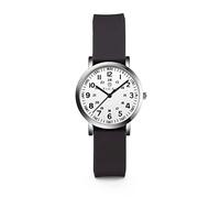 TICCI Women's Petite Watch for Medical Professionals Easy to Read Small Face, Silicone Band, Second Hand, Military Time for Nurses, Doctors, Students, Black Band White Dial-1, Japanese