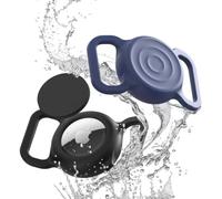 TicEaik 2-Pack Waterproof Soft Silicone Case for Apple AirTag, Anti-Lost Protector for Dog and Cat Collars, Secure & Easy Installation