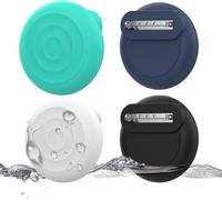TicEaik 4 Pack Holder for AirTag with Invisible Pin, Waterproof Silicone Case Cover, Anti-Removal, for Children Elderly Clothing Luggage