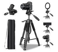 TicEaik Camera Tripod 74", with Detachable Head & Carry Bag,Lightweight Portable Camera Tripod for Iphone/Samsung/Smartphone/Action Camera/DSLR DSLR Camera Stand with Detachable 3-way Swivel Pan