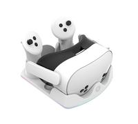 TicEaik Charging Dock for Meta Quest 3S/3/2 - RGB Light Charging Station, VR Glasses Accessories with Stand for Headset & Controller