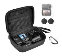 TicEaik Protective Carrying Case for DJI Osmo Nano, with Accessories Storage, PU Portable Bag, 2 Silicone Lens Caps, 2 Pack 9H Tempered Glass Protectors for Travel Outdoor Vlogging