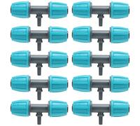 Ticfox 16mm to 4/7 Barbed Tee Connector PE Material Durable Reducing Tee Fitting for Garden Irrigation Urban Greening Greenhouse 10PCS