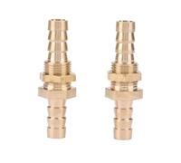 TICFOX 2 Pcs Brass Double-Ended Inserts Hose Barb Brass Bulkhead Pipe Fitting Coupler Connector Adapter(6mm)