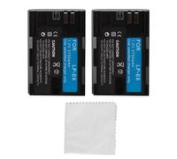 Ticfox 2pcs Camera Battery LP E6 LP E6N Rechargeable Lithium Ion 2750mAh 7.2V High Capacity Long Lasting Power Source for R5 R6 90D 60D 70D 80D 5D II III IV 5Ds 6D II 7D 7D Mark I