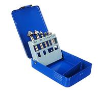 Ticfox 6pcs HSS 90 Degree Countersink Drill Bits Set Metal Woodworking Chamfering Cutter 6.3-20.5mm (Blue tin box packaging)