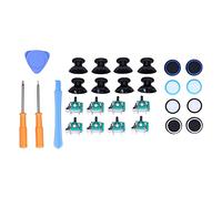 TICFOX Analog Joystick Kit For Comfortable Durable Easy to Install Controller Replacement Parts with Silicone Thumb Grip Cap for S 4 Black ABS Metal 8PCS (QM21071011 (solid color))