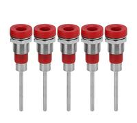 TICFOX Banana Socket Practical Reliable Solution 30V AC 60V DC 24A Test Equipment Connection for Electronic Test Plated Brass 5pcs Set Kit J.40013 (Red)