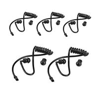 TICFOX Clear Coiled Acoustic Tube Replacement Pack of 5 Universal Twist On Replacement Air Sound Tube For Two Way Radio Headsets Surveillance Walkie Talkie Earpiece Black Durable C