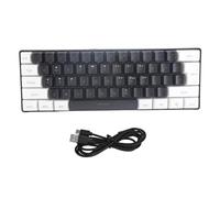 TICFOX G61 Mini RGB Keyboard LED Backlight 61 Keys Ergonomic Mechanical Feeling Wired Gaming Keyboard for Business and Office ABS Black 288.5mm (Black)