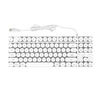 TICFOX Gaming Keyboard USB Wired 87 Keys Colorful Backlit Ergonomic Mechanical Keyboard for PC Laptop Desktop ABS Round Keycaps (White)