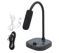 TICFOX Handheld Microphone Voice Changer 16 Sound Effects Portable Voice Disguiser with Built in Microphone for Online Gaming PC Smartphone Laptop Black ABS
