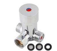 Ticfox Hot Cold Water Mixing Valve Thickened Brass Automatic Faucet Temperature Control Valve for Household Commercial Pipes G1/2 Standard Thread 70x55x50mm