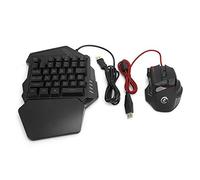 Ticfox J50 One Handed Gaming Mouse Keyboard Set RGB Backlit Ergonomic Design for PC Gamers USB 2.0 Interface 35 Keys 5 Adjustable DPI
