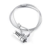 Ticfox Laptop Combination Security Lock Cable Chain Theft Deterrent 4 Digit Password for Notebook PC Strength Tamper Resistant Plated Steel Alloy Steel ABS Silver 110cm 1pc Fits A
