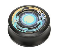 Ticfox LP Disc Stabilizer Professional Heavy Duty Record Weight Clamp with Silicone Base for Vibration Damping and Improved Sound Quality for Turntables Aviation Aluminum Brass Gol (Black)