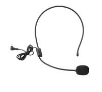 TICFOX Mini 3.5mm Head Mounted Wired Microphone Condenser MIC for Voice Amplifier Speaker Premium ABS Material Clear Sound Unilateral Directivity for Stage Performance Teaching Bla