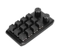 TICFOX Mini Custom Keypad 12 Mechanical Keys 2 Knobs Programmable Red Switch Programming Macro Keypad for PC Gaming Multimedia Work (Wireless BT(Inbuilt Battery Included))