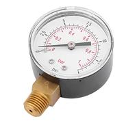 TICFOX Mini Low Pressure Gauge, Vacuum Pressure Gauge, 50 mm 0-15 psi 0-1 bar Dual Scale Mini Dial Hydraulic Gauge Vacuum Gauge for Air, Water, Oil, 1/4inch BSPT Bottom Mount