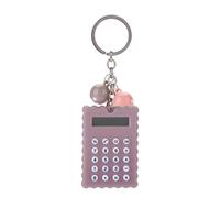 Ticfox Mini Portable Cute Cookies Style Key Chain Calculator Candy Color Pocket Calculator Simple Fashionable 8Bit Display For Students Kids Colleagues Green Pink Gray Purple Blue (Grey Purple)