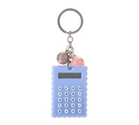 Ticfox Mini Portable Cute Cookies Style Key Chain Calculator Candy Color Pocket Calculator Simple Fashionable 8Bit Display For Students Kids Colleagues Green Pink Gray Purple Blue (Blue)