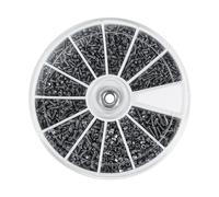 TICFOX Mini Screws and Nuts Assortment Kit, 600pcs 12 Types M1 M1.2 M1.4 M1.6 Stainless Steel Micro Fasteners for Watches, Glasses with Plastic Storage Case