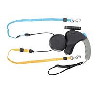 TICFOX Pet Double Head Traction Rope One for Two Traction Dog Double Ended Leash with LED Light Durable ABS Material Adjustable Lanyard for Walking Two Dogs Outdoor (Black)