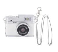 Ticfox Small Keychain Camera 1080P HD Recording Portable Retro Digital Camera with 0.96 Inch Color Screen LED Flash 32GB Memory Card for Travel Photography Vlogging (White)