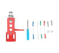 Ticfox Stylus Holder Premium Aluminum Alloy Phonograph Cartridge Holder with 4 Connection Wires Universal Compatibility for Professional DJ Turntables Hifi Systems (Red)