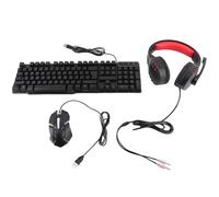Ticfox T-WOLF TF800 Four-piece Gaming Combo 104 Keys Keyboard 4-color Breathing Light Mouse 3.5mm Gaming Headset Anti-slip Mouse Pad