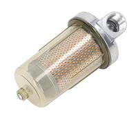 TICFOX Transparent 1.3 Inch Fuel Dispenser Filter, Generator Fuel Filter, 30 Micron Stainless Steel Replacement Filter with Drain Valve, Flow Rate 25 Gpm for Petrol and Diesel