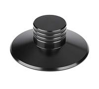 Ticfox Turntable Weight Stabiliser Made of Aluminium, Turntable Metal Disc Stabiliser, Plate Weight Clamp Stabilises RPM, Reduces Vibrations for Vinyl Turntable (Black)