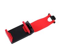 TICFOX Universal Car Elastic Steering Wheel Clip Mount Holder Cradle Stand For Mobile Phone GPS Secure Hands Viewing While Driving Black Red ABS Rubber 16.5 x 4cm
