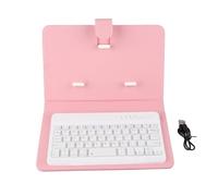 TICFOX Universal Wireless Bluetooth Keyboard Flip Case Cover with Stand for IOS Android Phones Compatible with 4.5 to 6.8 Inch Smartphones Lightweight Portable Detachable Magnetic (Roseate)
