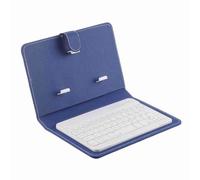 TICFOX Universal Wireless Bluetooth Keyboard Flip Case Cover with Stand for IOS Android Phones Compatible with 4.5 to 6.8 Inch Smartphones Lightweight Portable Detachable Magnetic (Blue)