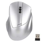 TICFOX W12 USB 2.4G Wireless Silent Computer Mouse Ergonomic Design Silver Ultra Quiet Click Office Laptop Mouse for Work Library Home Use
