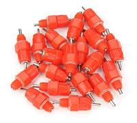 Ticfox Water Nipple Drinker Chicken Water Feeder Automatic Livestock Drinking Device for Poultry Farm Stainless Steel Plastic Red Silver 20pcs