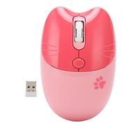 TICFOX Wireless Mouse BT5.1 2.4GHz Silent Click Adjustable DPI Auto Sleep Office Mouse for Girl Working Family School Cafe ABS Lightweight Portable (Roseate)