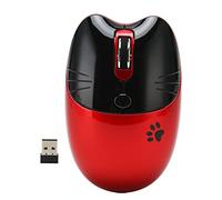 TICFOX Wireless Mouse BT5.1 2.4GHz Silent Click Adjustable DPI Auto Sleep Office Mouse for Girl Working Family School Cafe ABS Lightweight Portable (Red)