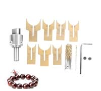 Ticfox Wood Bead Maker Tool Set, 18Pcs/Set 14/15/16/18/20/22/25mm Wood Bead Maker Drill Bit Steel Drill Bit Milling Cutter Kit for Ebony Rosewood Woodworking Tool