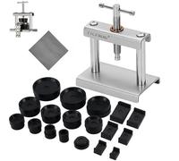 TICFROG Watch Press Tool, Watch Crystal Press, Set Back Case Closer, Metal Watch Back Case Press, Watch Battery Replacement Tool Kit for Round&Square Dials, Silver, 18 Dies, Modern