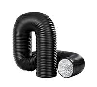 Ticha 150mm Exhaust Hose, 3 Meters PVC Aluminium Pipe for Mobile Air Conditioning, Dryer, Exhaust Fan, Extractor Hood, Ventilation System (Black)