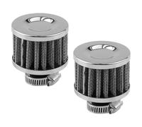 Ticha 2 PCS Automotive Air Oil Filter 12mm,Cold Air Intake Filter for Automotive Intake Modification,Crankcase Turbo Vent,silvery
