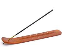 TICHI 2 X Handmade Wooden Brown Incense Stick Holder Burner with Brass Inlay Great Gift for Any Occasion size 10x1.5 inch