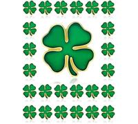 Tichso 25/50/100/200/300 pieces Metal enamel green small St. Patrick's Day Lapel pin four leaf clover pin Brooch pins for women men Clothes backpack hat Irish holiday souvenir gift Four leaf clover